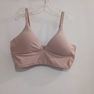 PEPPER Seamless Nude Pink Bra Large Longline removable Cups